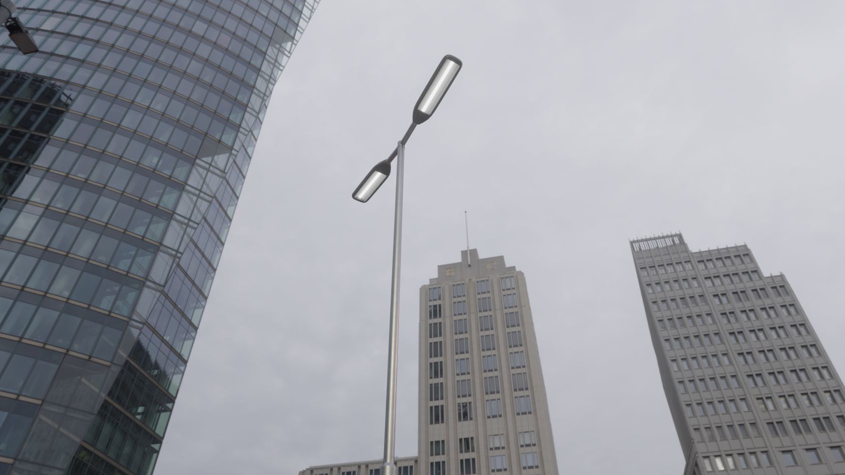 Street Light 11 version 7 5m with pole 2 Low-poly 3D model_22