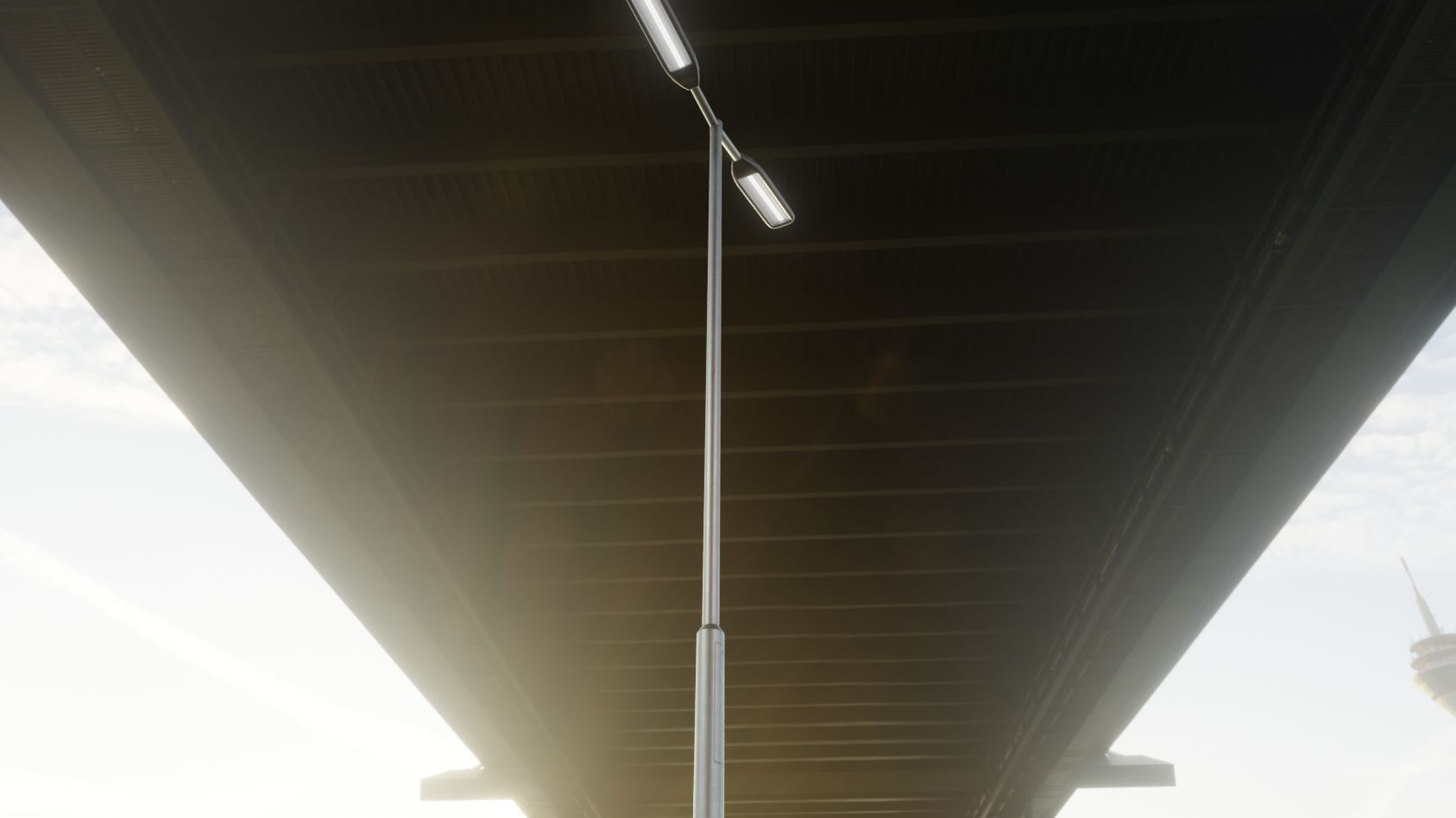 Street Light 11 version 7 5m with pole 2 Low-poly 3D model_28