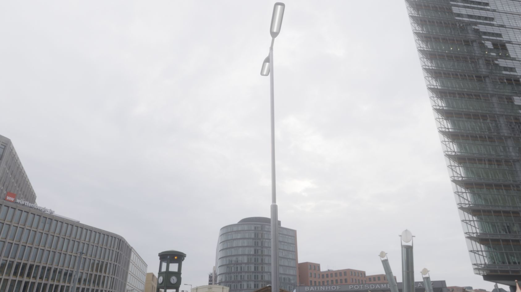 Street Light 11 version 7 5m with pole 2 Low-poly 3D model_7