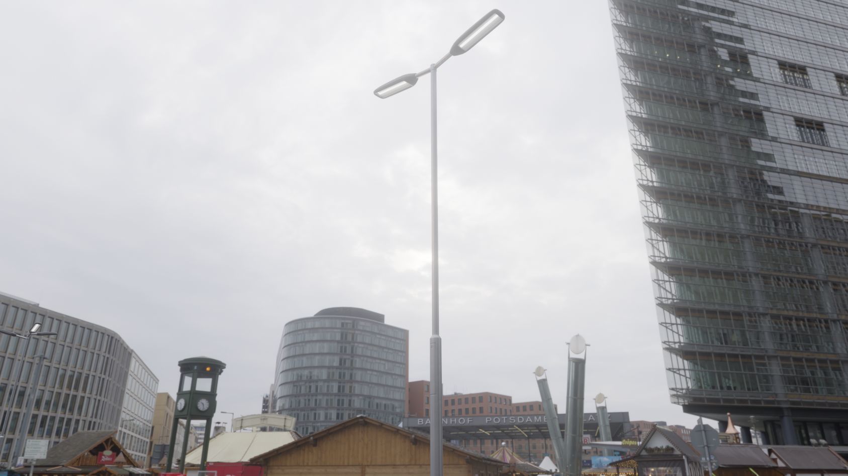 Street Light 11 version 7 5m with pole 2 Low-poly 3D model_37