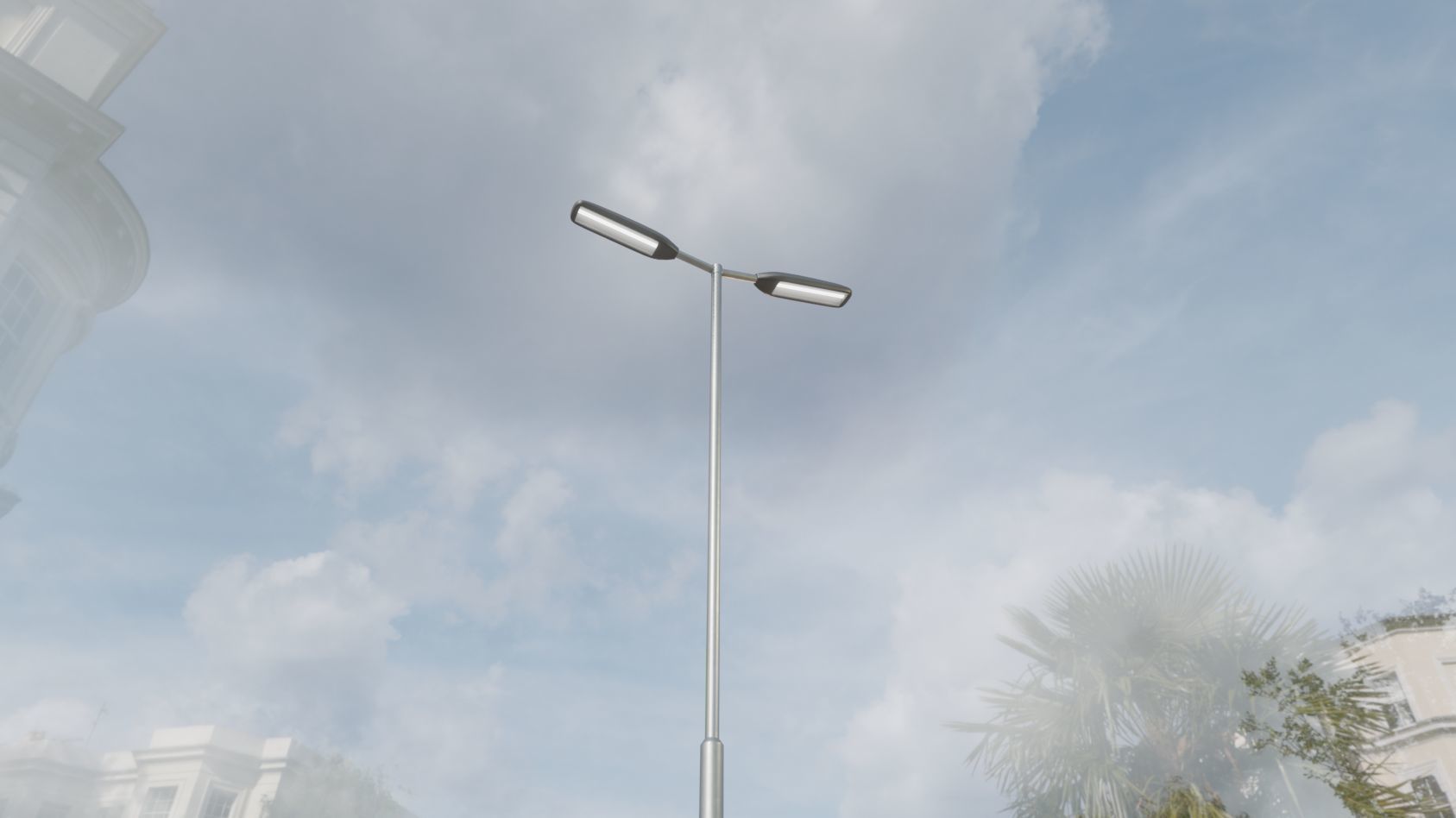 Street Light 11 version 7 5m with pole 2 Low-poly 3D model_46