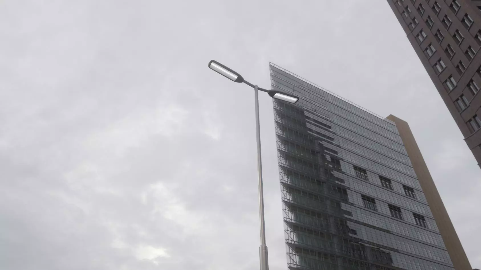 Street Light 11 version 7 5m with pole 2 Low-poly 3D model_0