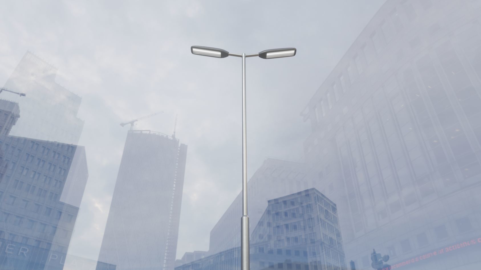 Street Light 11 version 7 5m with pole 2 Low-poly 3D model_15