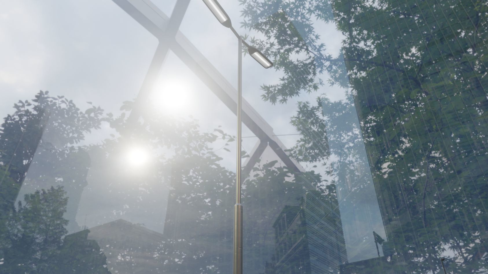 Street Light 11 version 7 5m with pole 2 Low-poly 3D model_29