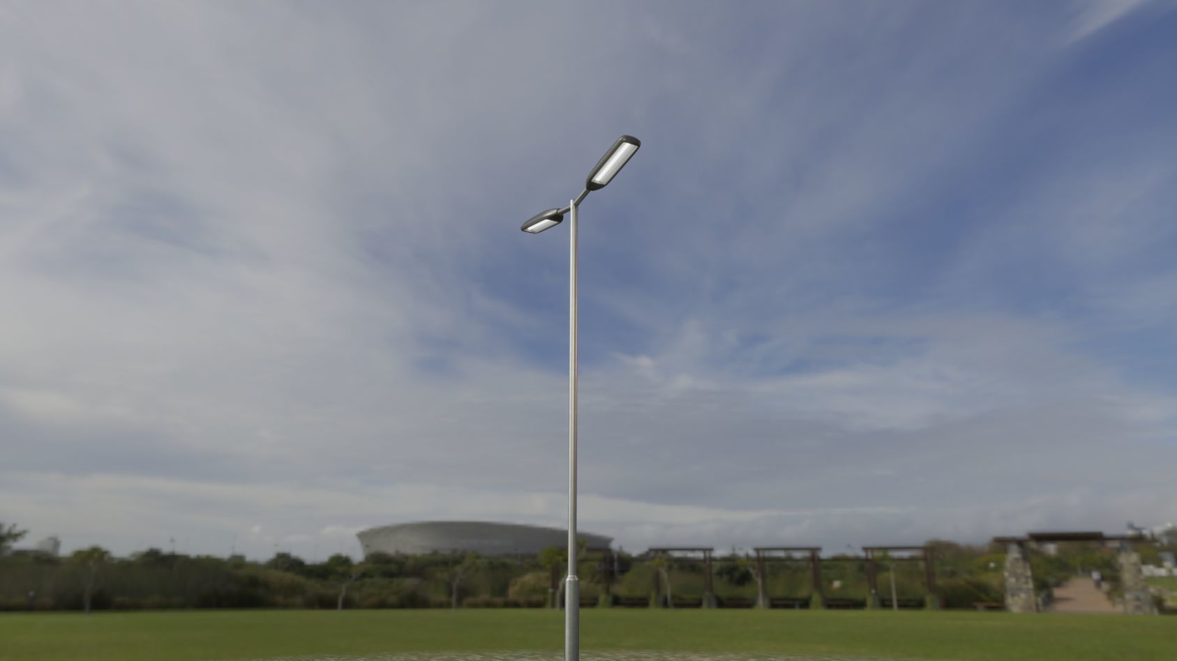Street Light 11 version 7 5m with pole 2 Low-poly 3D model_20