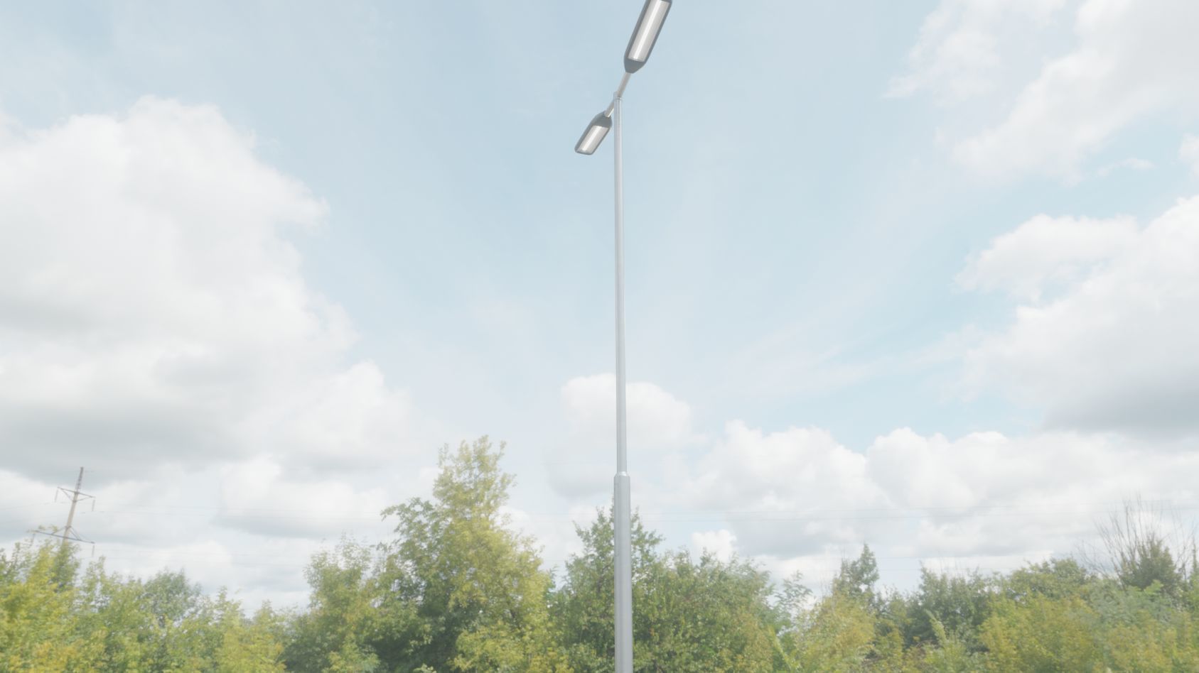 Street Light 11 version 7 5m with pole 2 Low-poly 3D model_39