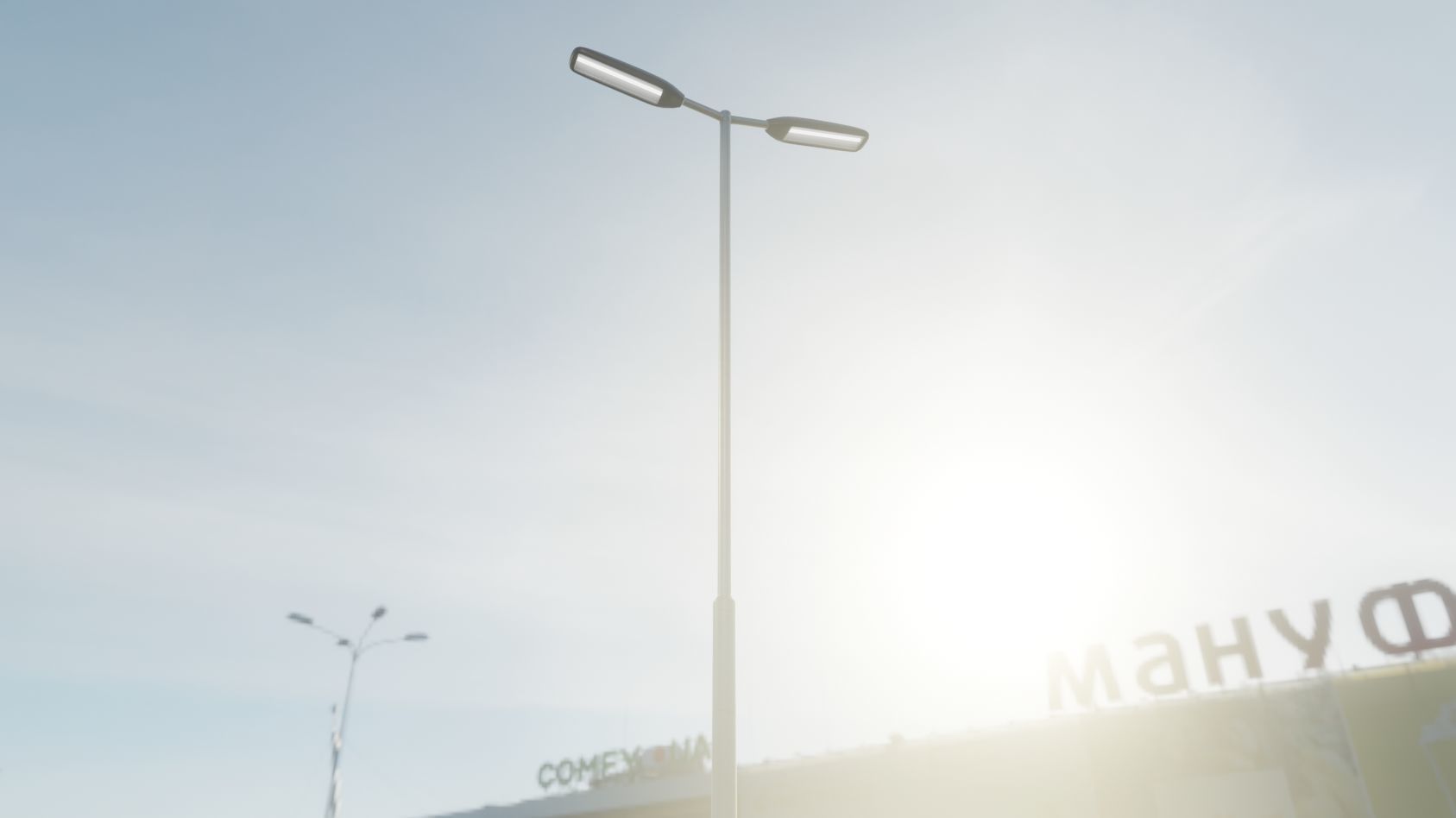 Street Light 11 version 7 5m with pole 2 Low-poly 3D model_32