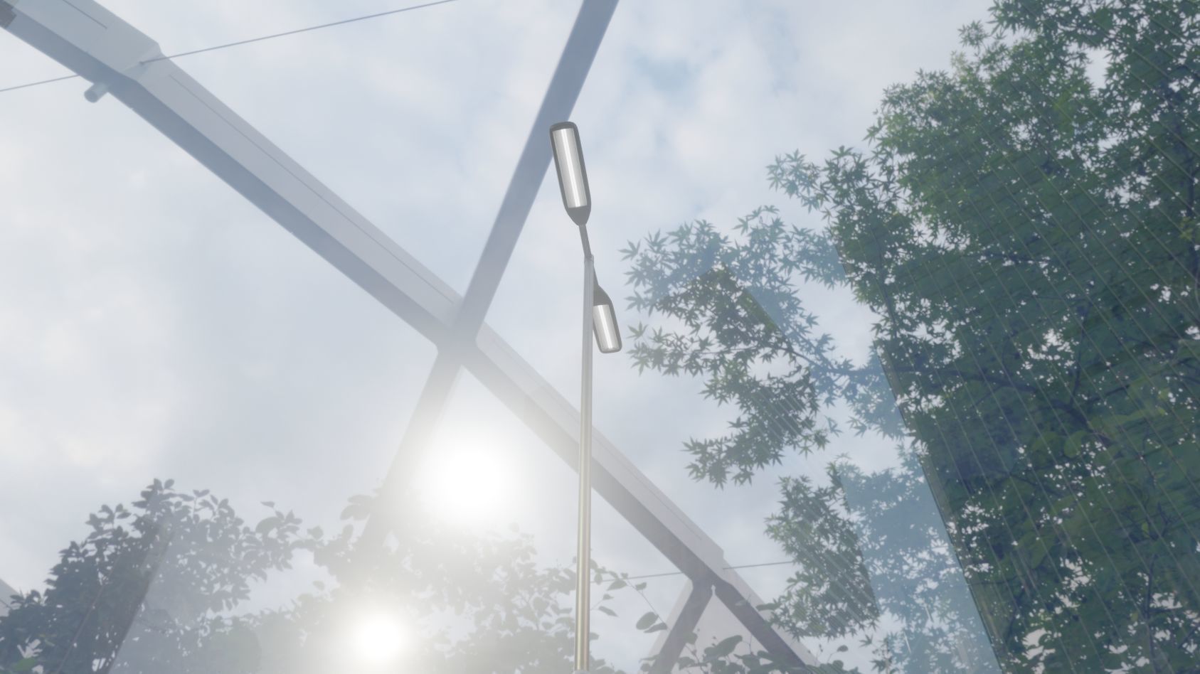 Street Light 11 version 7 5m with pole 2 Low-poly 3D model_59