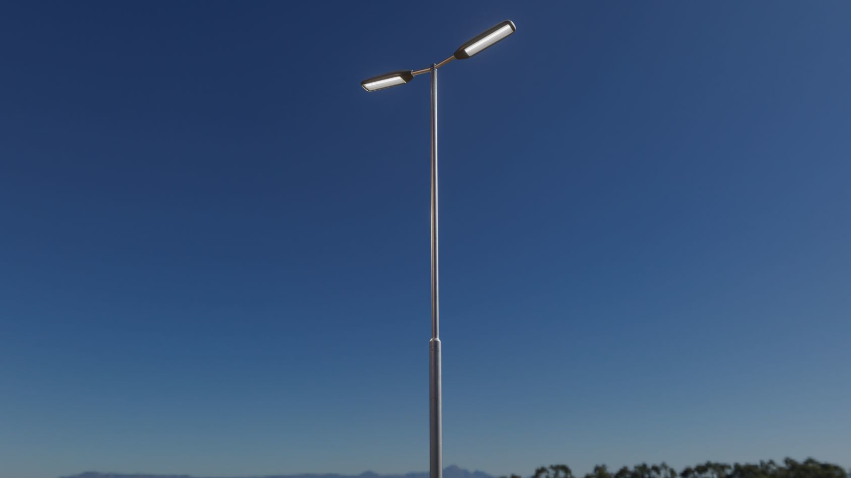 Street Light 11 version 7 5m with pole 2 Low-poly 3D model_36