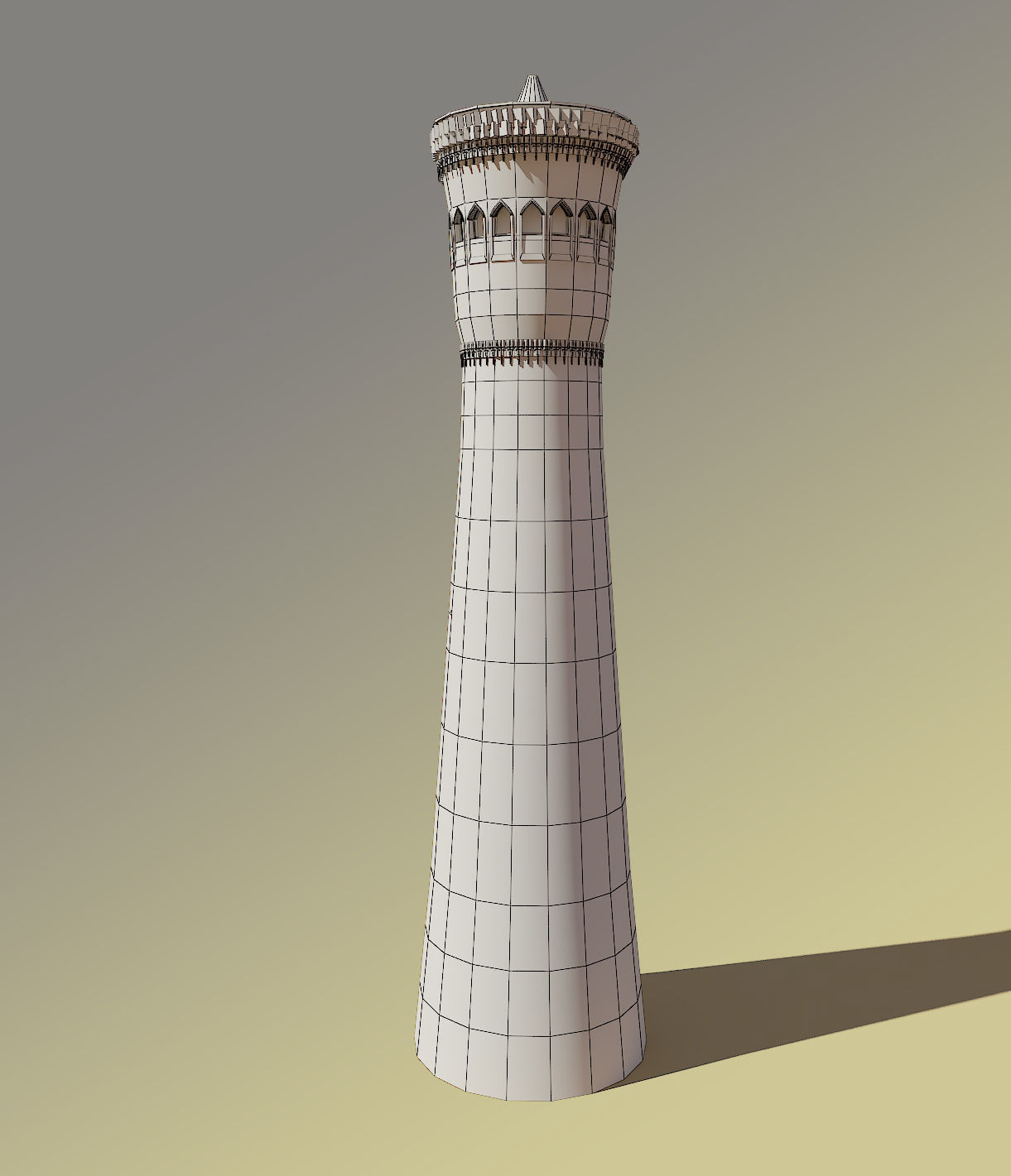 Minaret turkish tower Low-poly 3D model_2