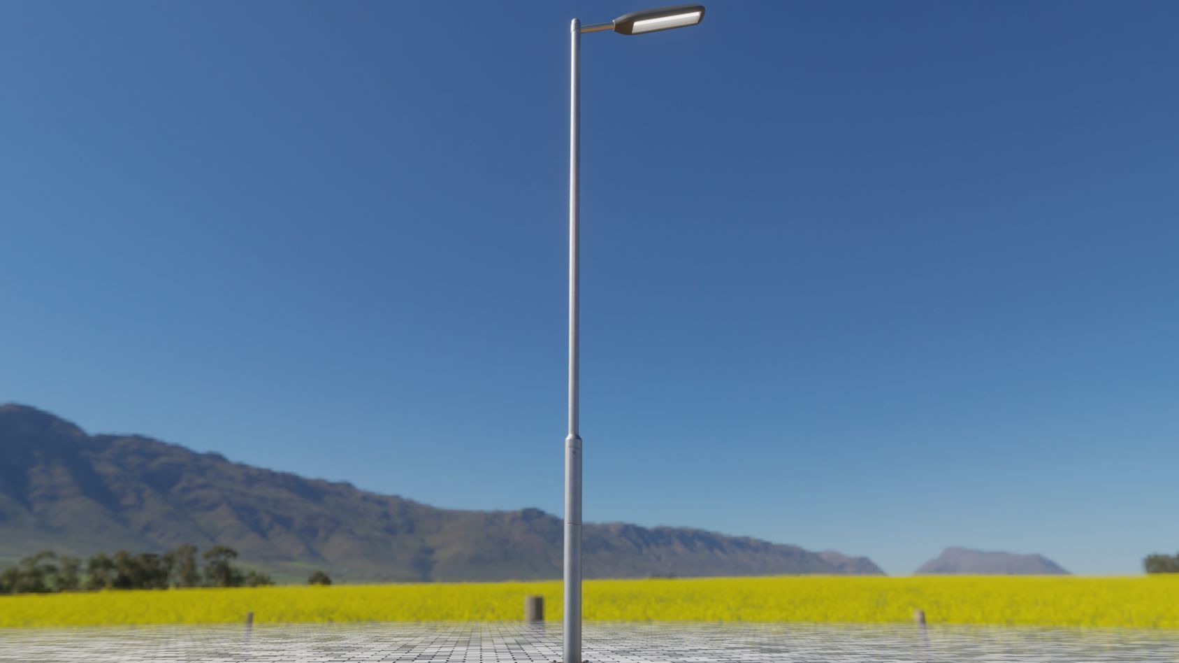 Street Light 11 version 6 5m with pole 2 Low-poly 3D model_1