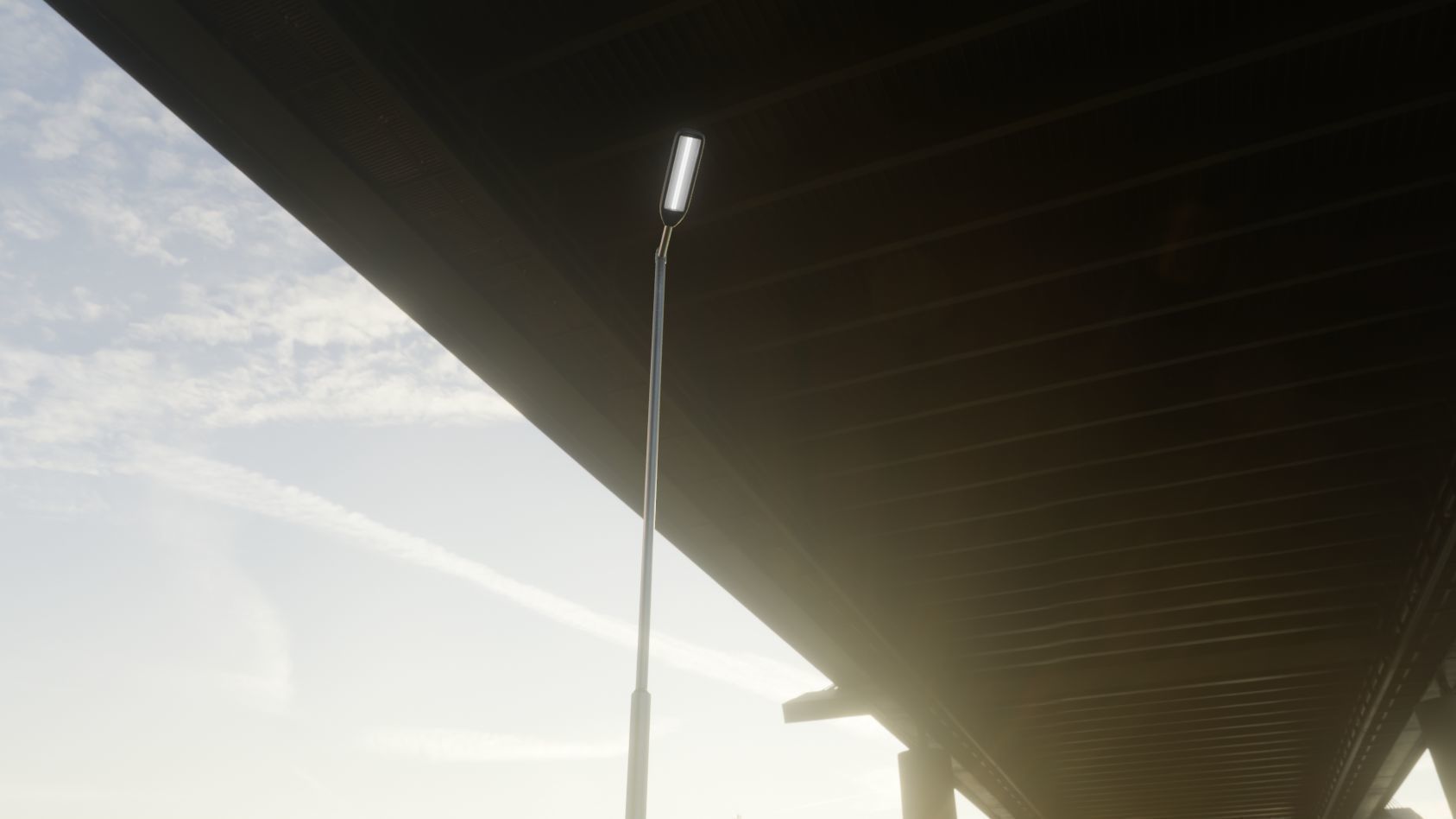 Street Light 11 version 6 5m with pole 2 Low-poly 3D model_7