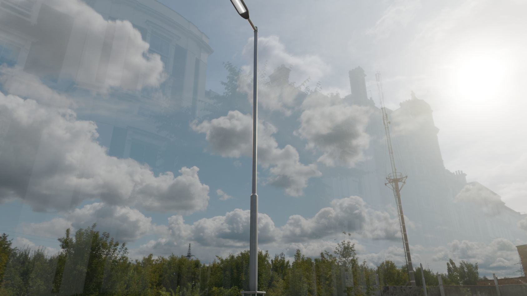 Street Light 11 version 6 5m with pole 2 Low-poly 3D model_10