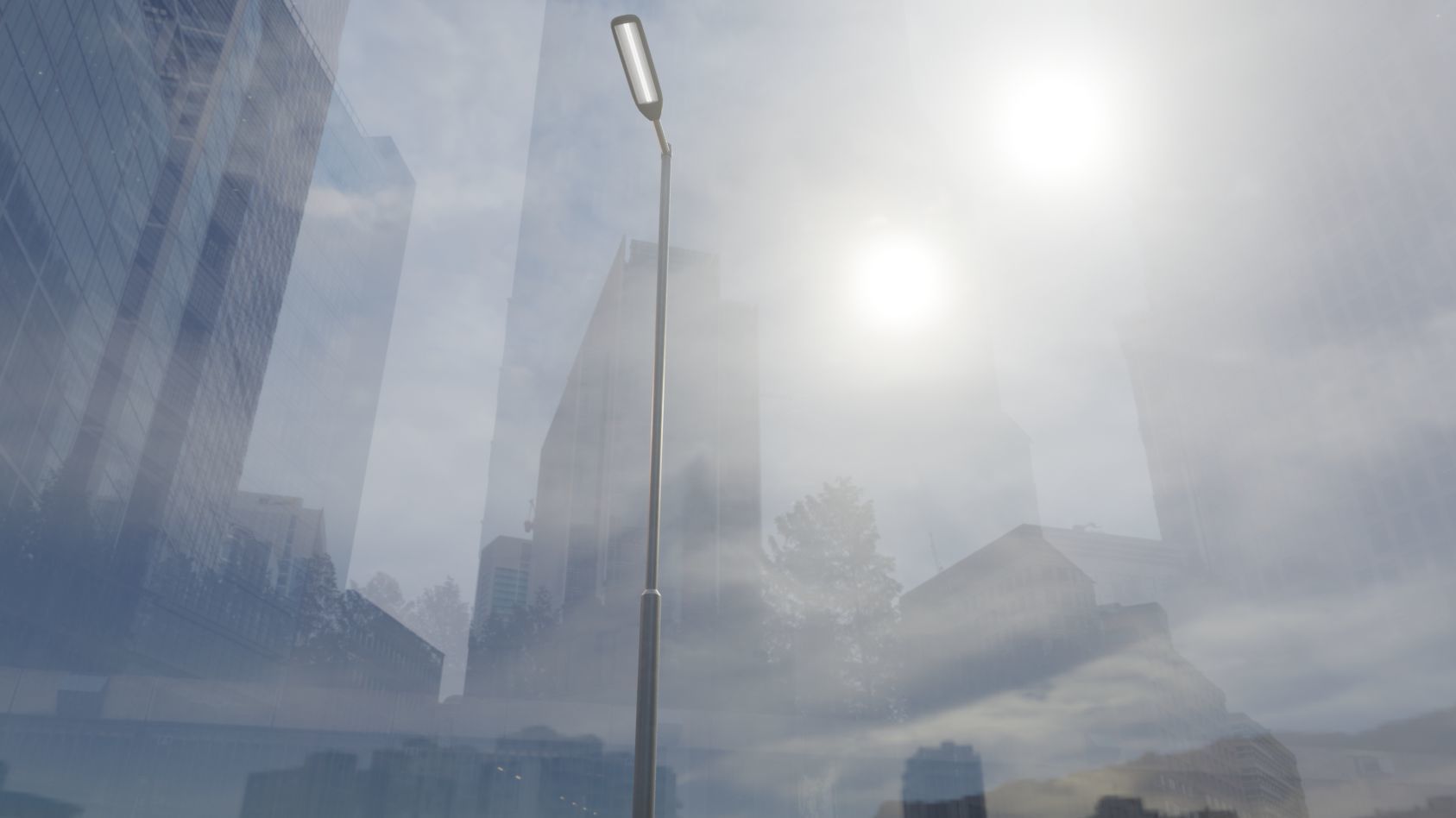 Street Light 11 version 6 5m with pole 2 Low-poly 3D model_9