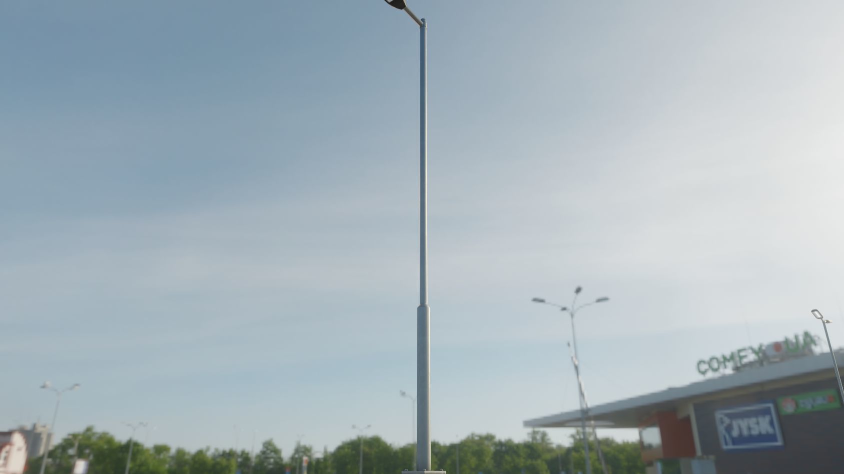 Street Light 11 version 6 5m with pole 2 Low-poly 3D model_11