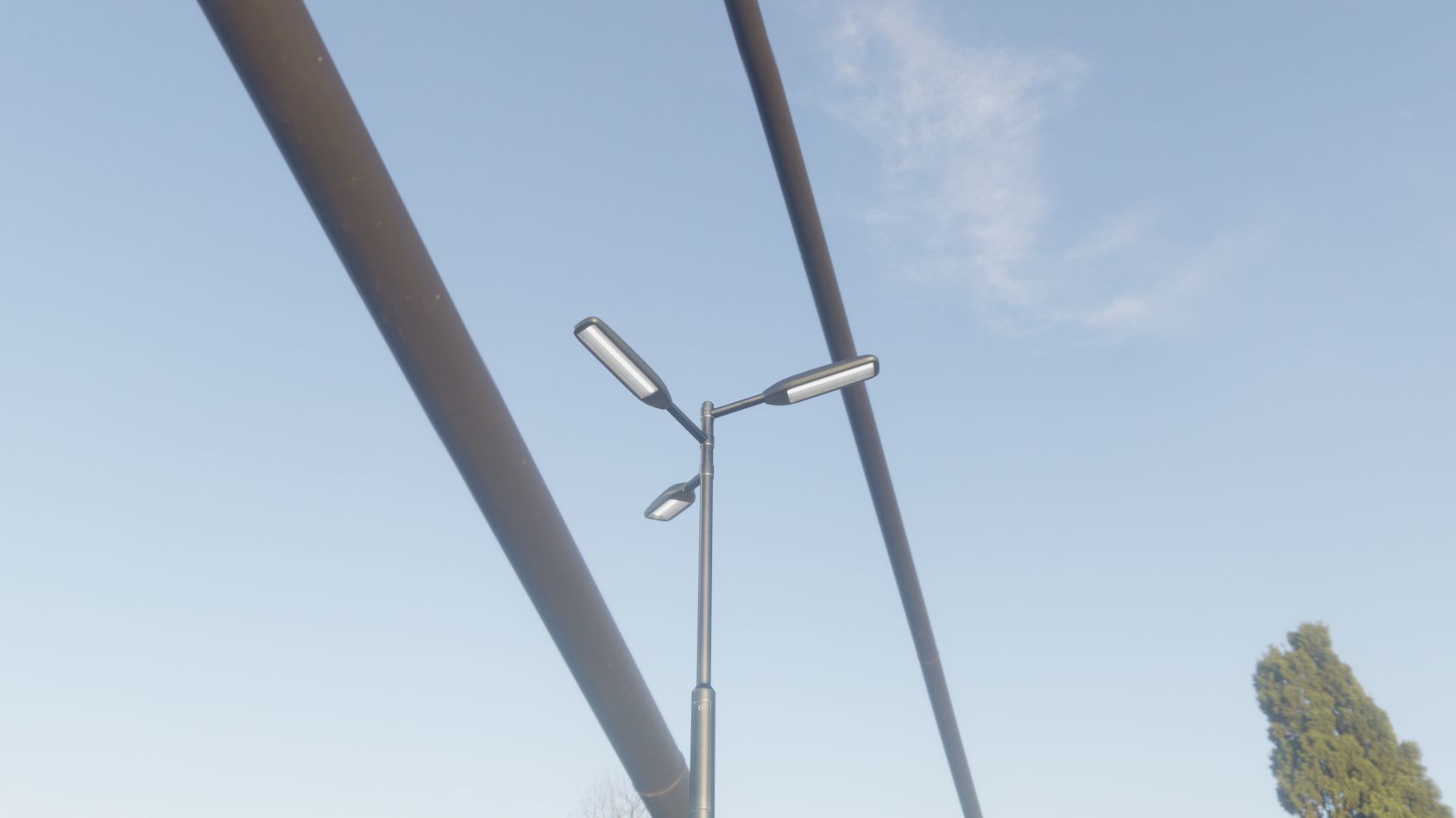 Street Light 11 version 5 3m with pole 3 Low-poly 3D model_2