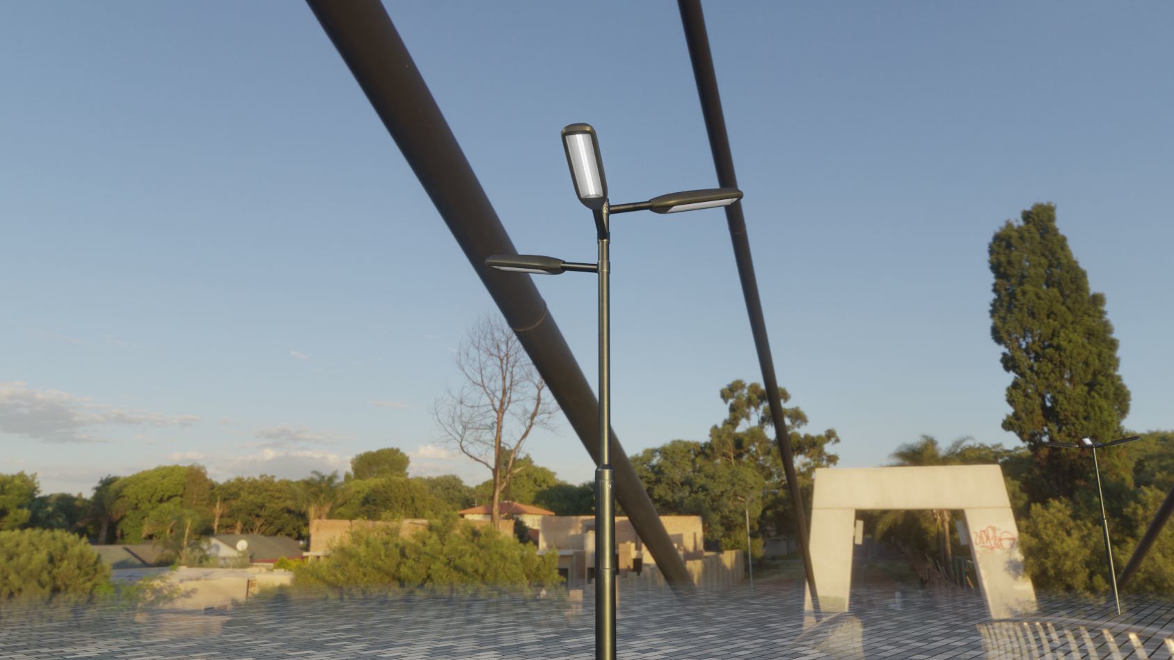 Street Light 11 version 5 3m with pole 3 Low-poly 3D model_31