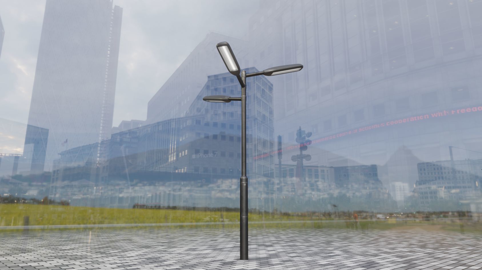 Street Light 11 version 5 3m with pole 3 Low-poly 3D model_64