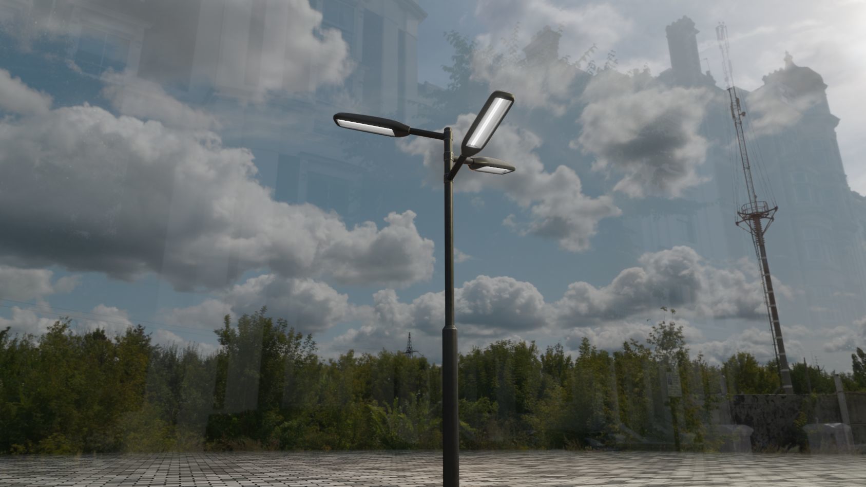 Street Light 11 version 5 3m with pole 3 Low-poly 3D model_80