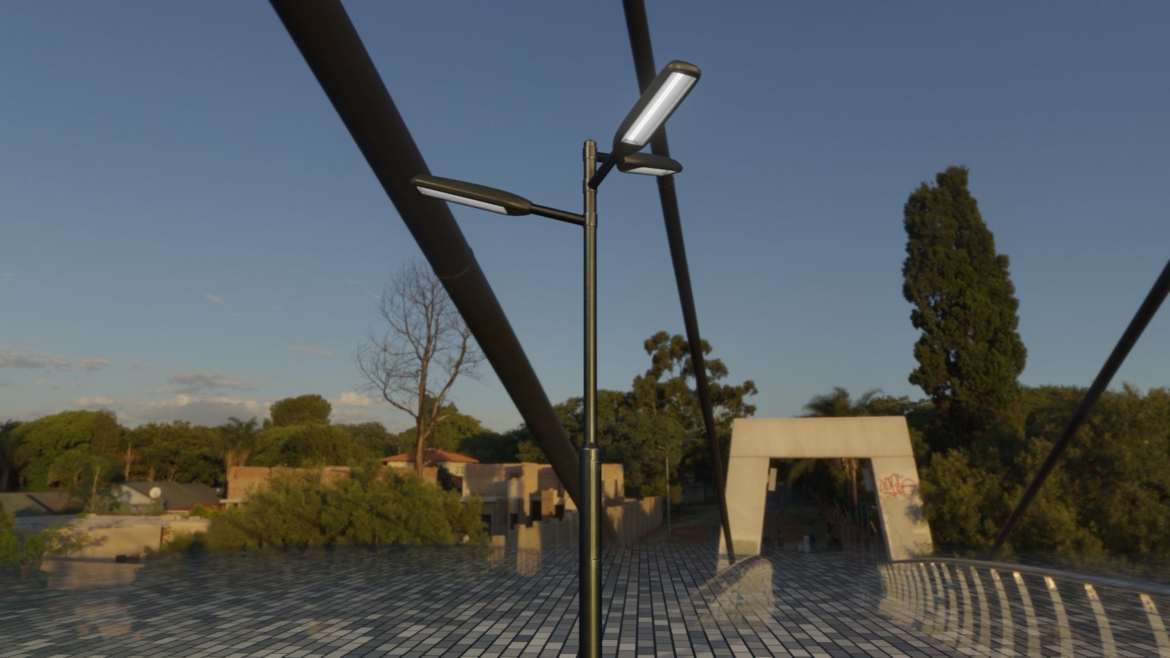 Street Light 11 version 5 3m with pole 3 Low-poly 3D model_60