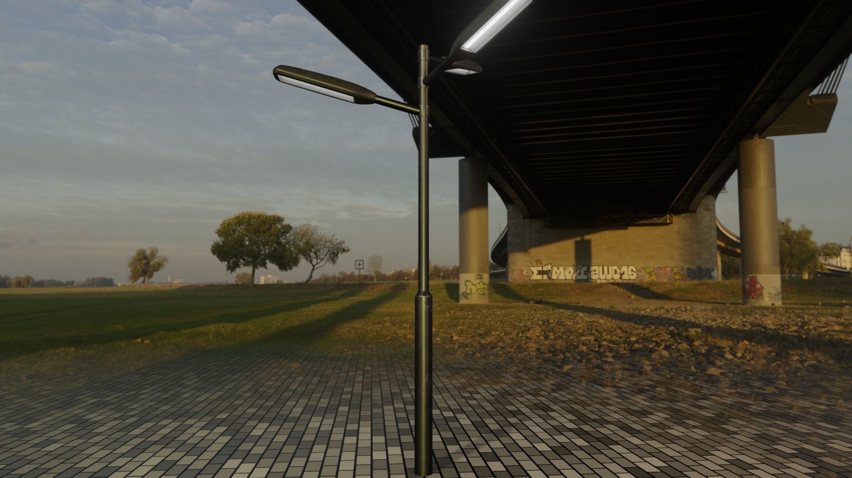 Street Light 11 version 5 3m with pole 3 Low-poly 3D model_92