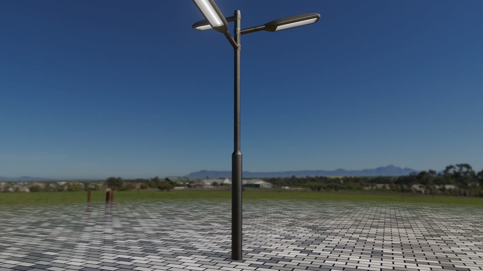 Street Light 11 version 5 3m with pole 3 Low-poly 3D model_85