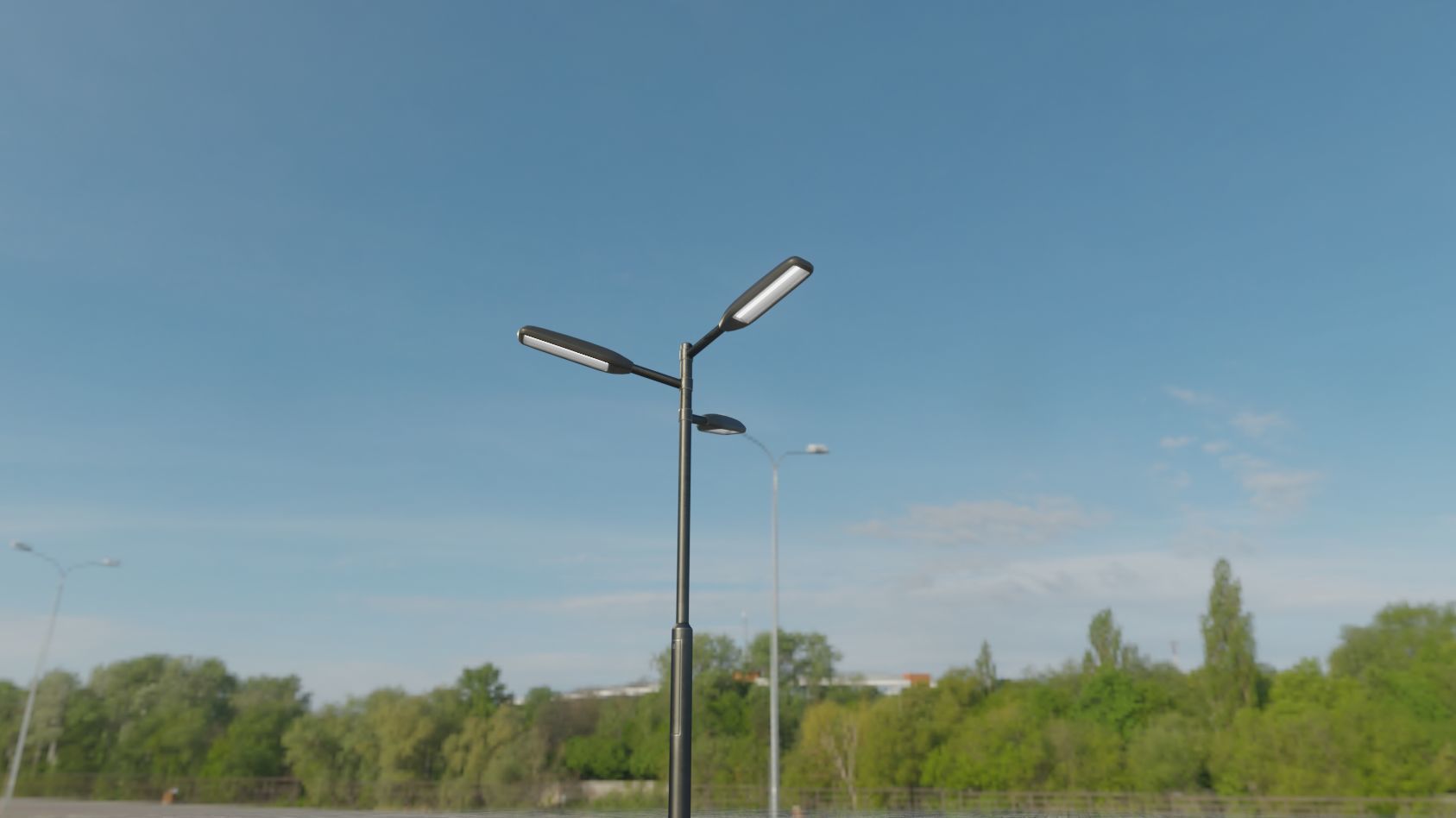 Street Light 11 version 5 3m with pole 3 Low-poly 3D model_37