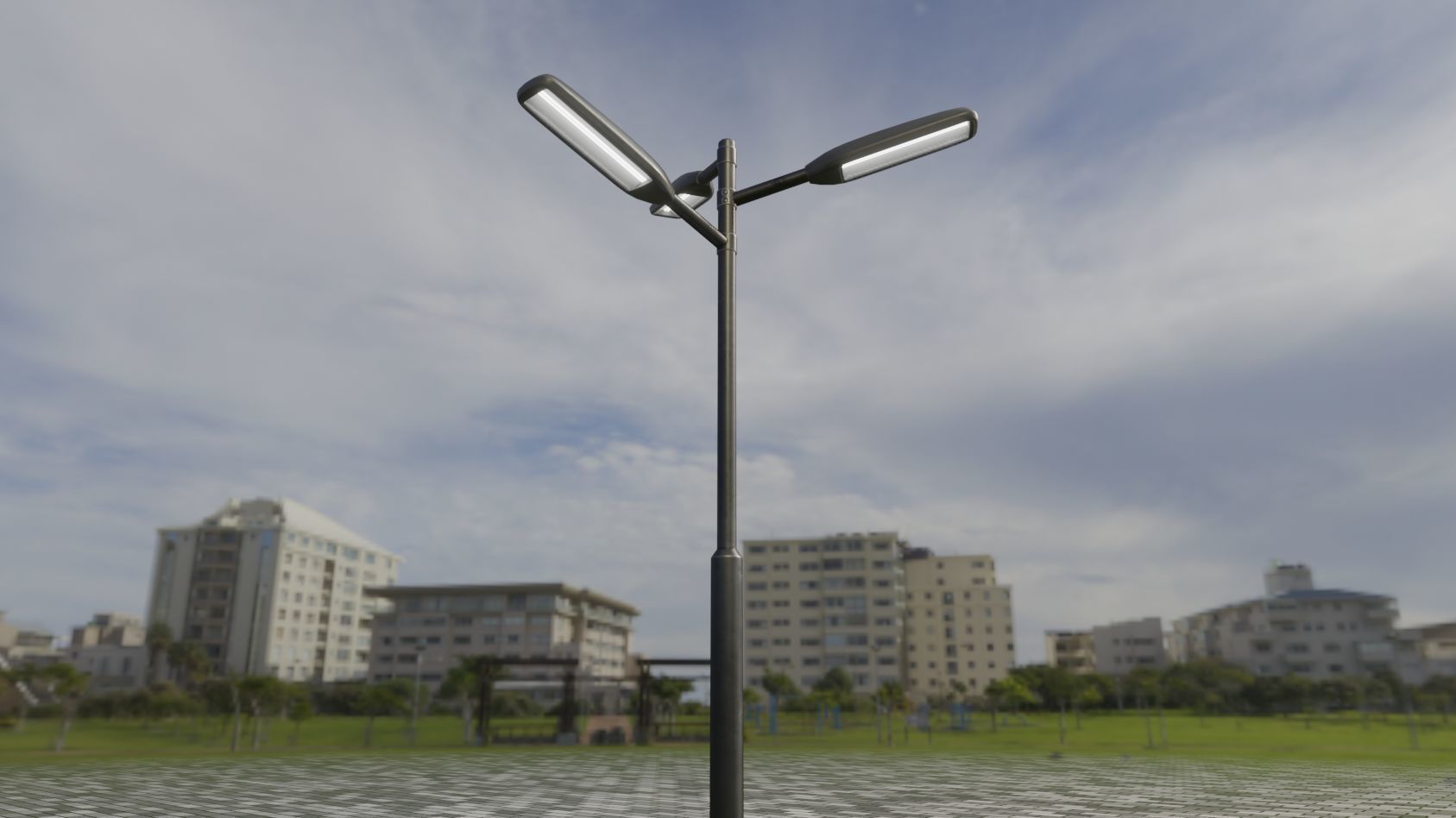 Street Light 11 version 5 3m with pole 3 Low-poly 3D model_54