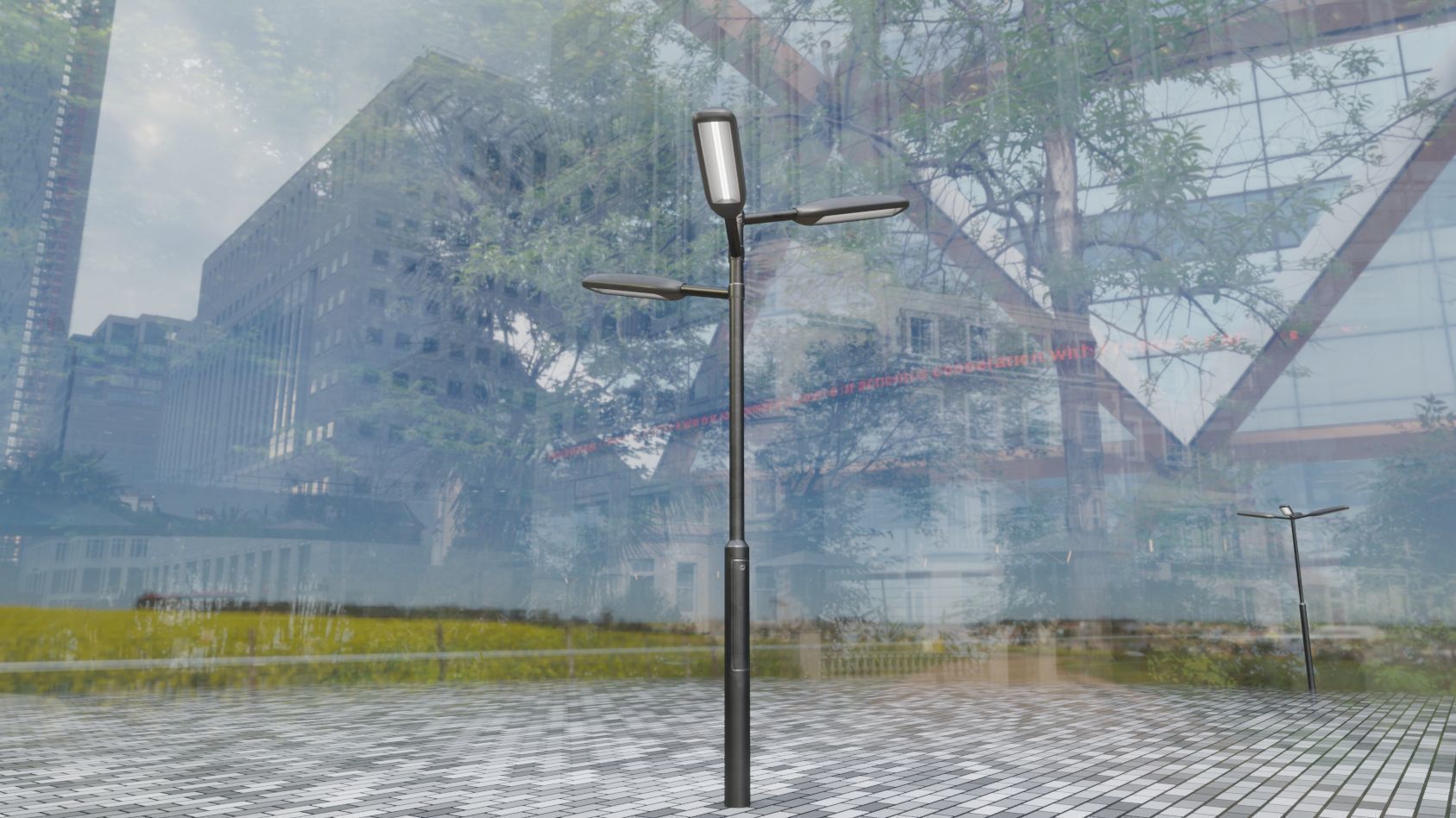 Street Light 11 version 5 3m with pole 3 Low-poly 3D model_63