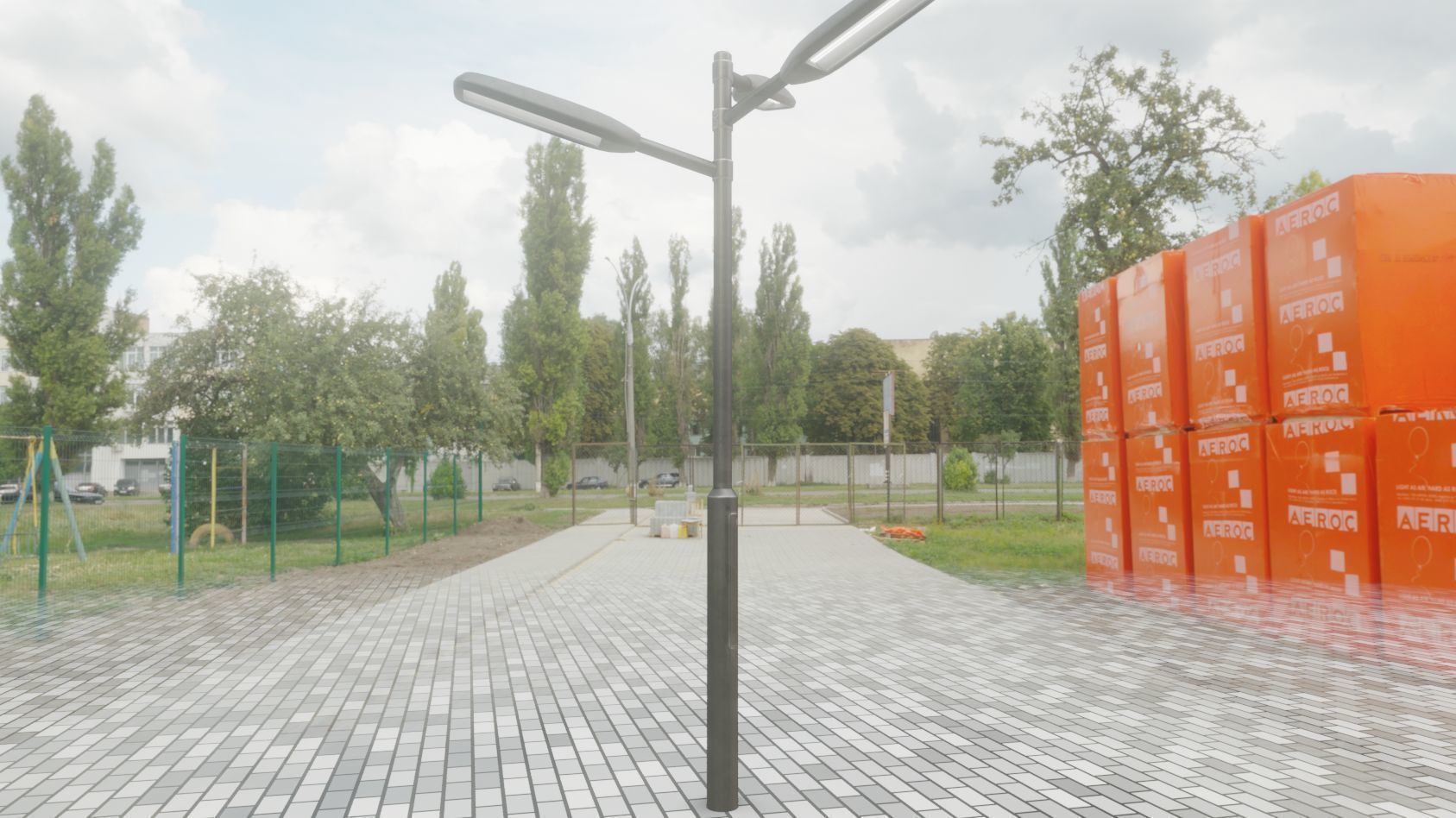 Street Light 11 version 5 3m with pole 3 Low-poly 3D model_91