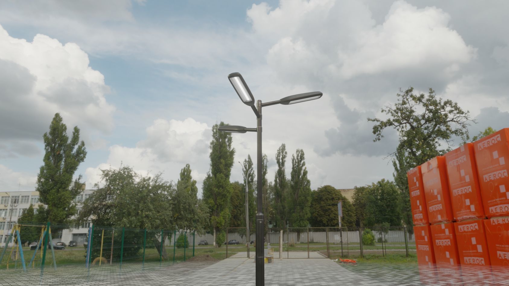 Street Light 11 version 5 3m with pole 3 Low-poly 3D model_32