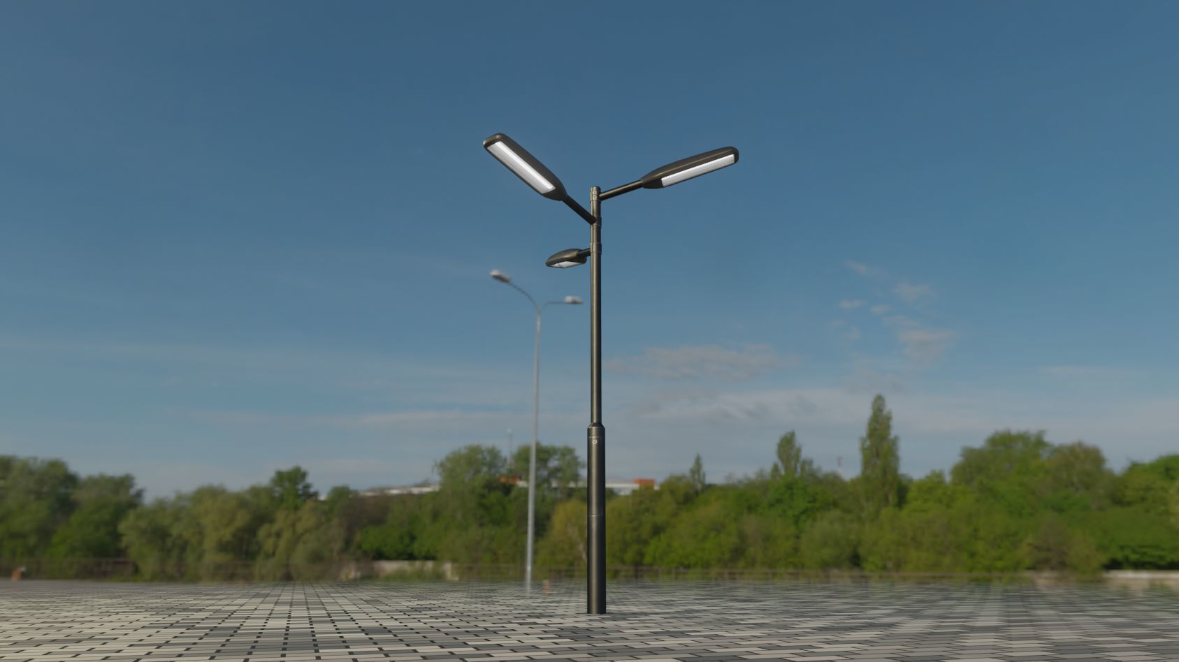 Street Light 11 version 5 3m with pole 3 Low-poly 3D model_66