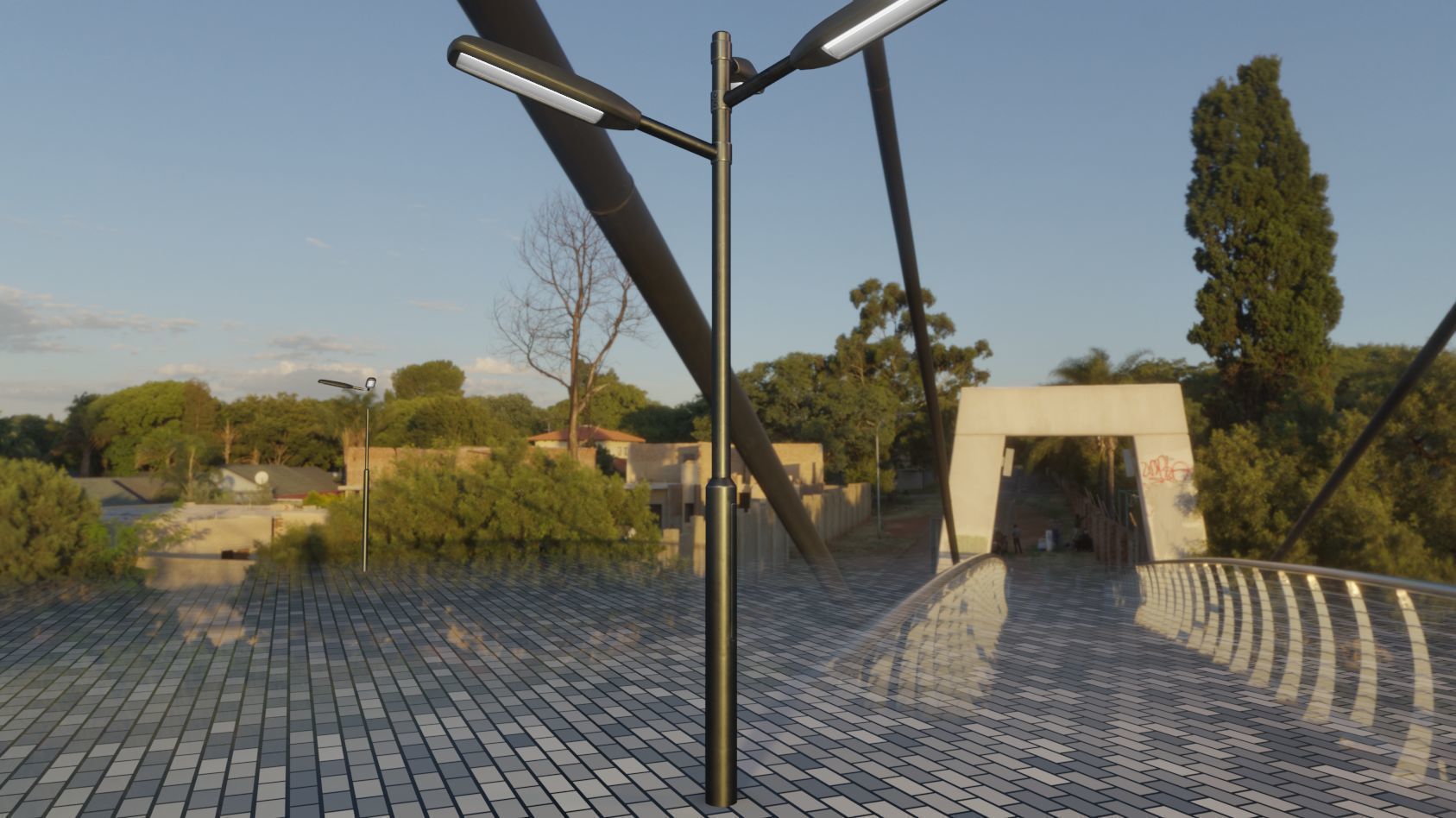 Street Light 11 version 5 3m with pole 3 Low-poly 3D model_90