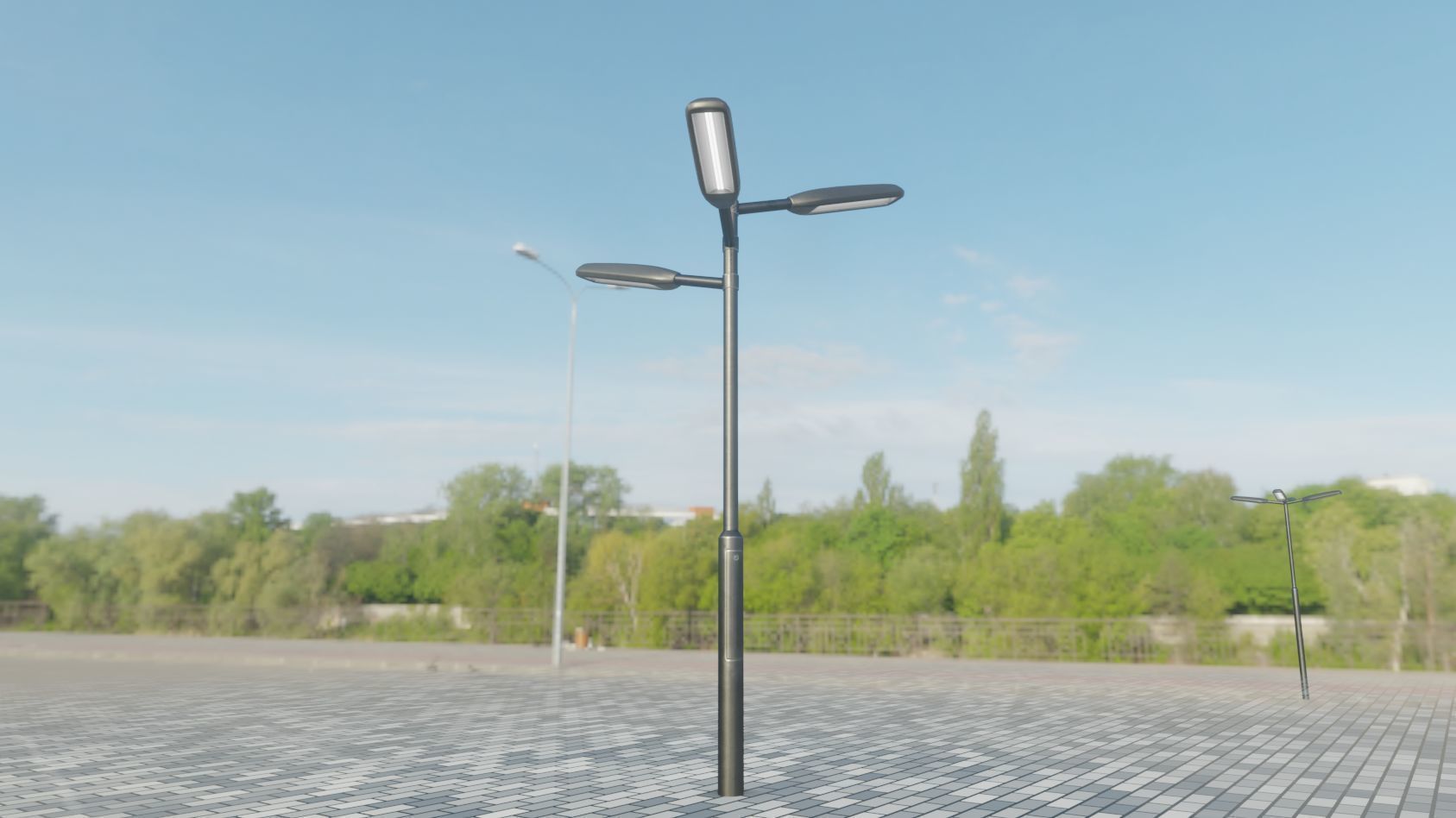 Street Light 11 version 5 3m with pole 3 Low-poly 3D model_96