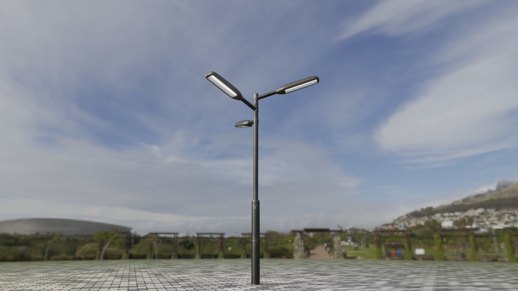 Street Light 11 version 5 3m with pole 3 Low-poly 3D model_99