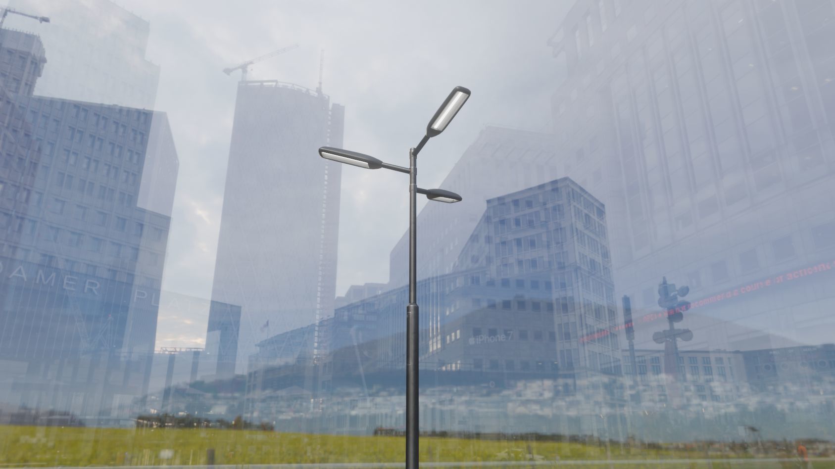 Street Light 11 version 5 3m with pole 3 Low-poly 3D model_5