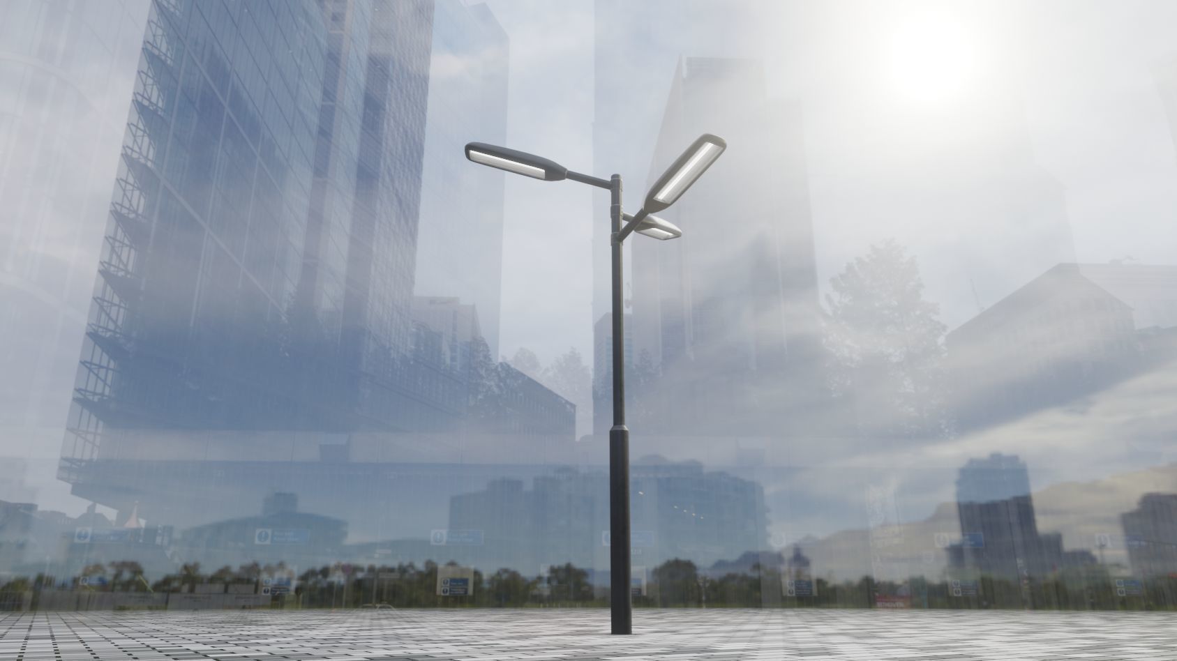 Street Light 11 version 5 3m with pole 3 Low-poly 3D model_79