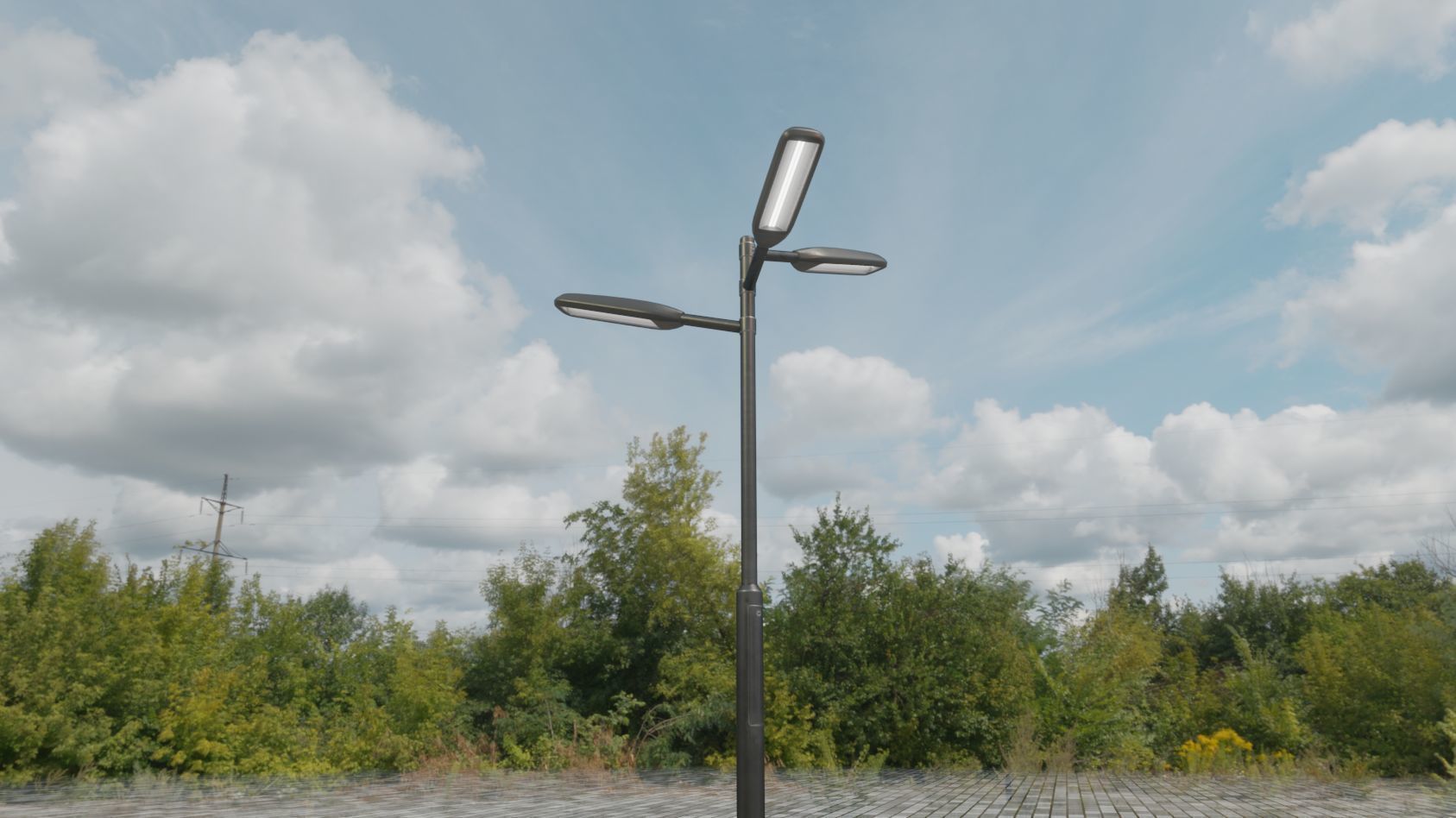 Street Light 11 version 5 3m with pole 3 Low-poly 3D model_29