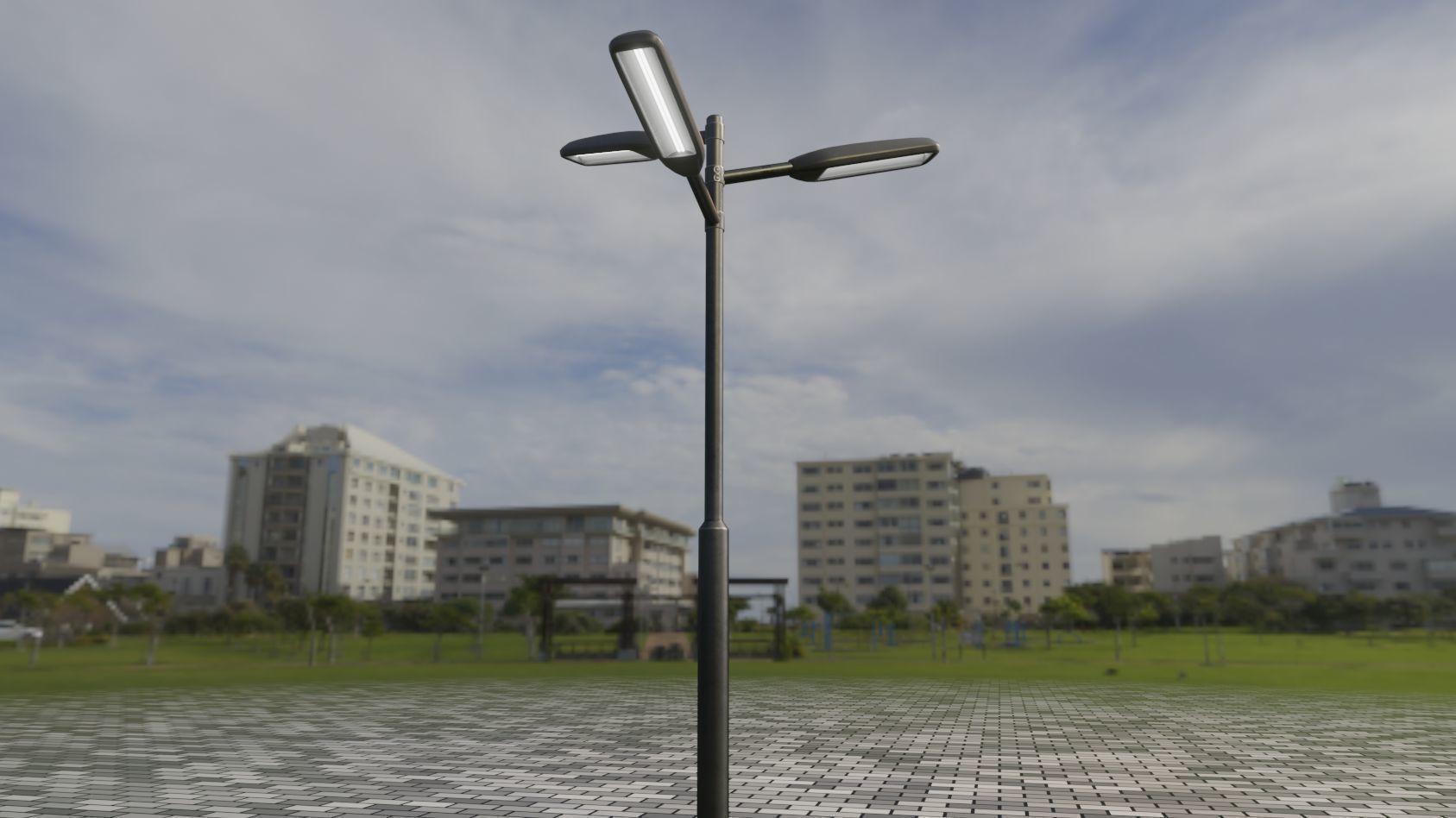 Street Light 11 version 5 3m with pole 3 Low-poly 3D model_84