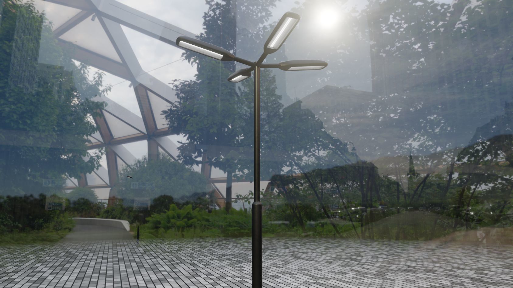 Street Light 11 version 4  3m with pole 3 Low-poly 3D model_58