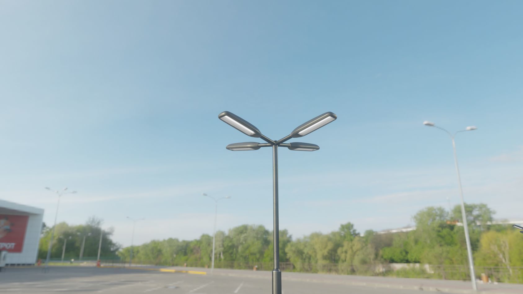 Street Light 11 version 4  3m with pole 3 Low-poly 3D model_46