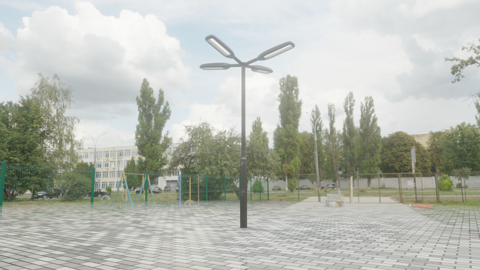 Street Light 11 version 4  3m with pole 3 Low-poly 3D model_71