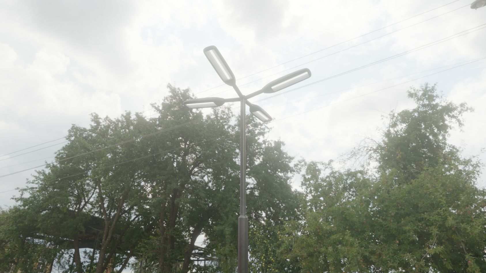 Street Light 11 version 4  3m with pole 3 Low-poly 3D model_86