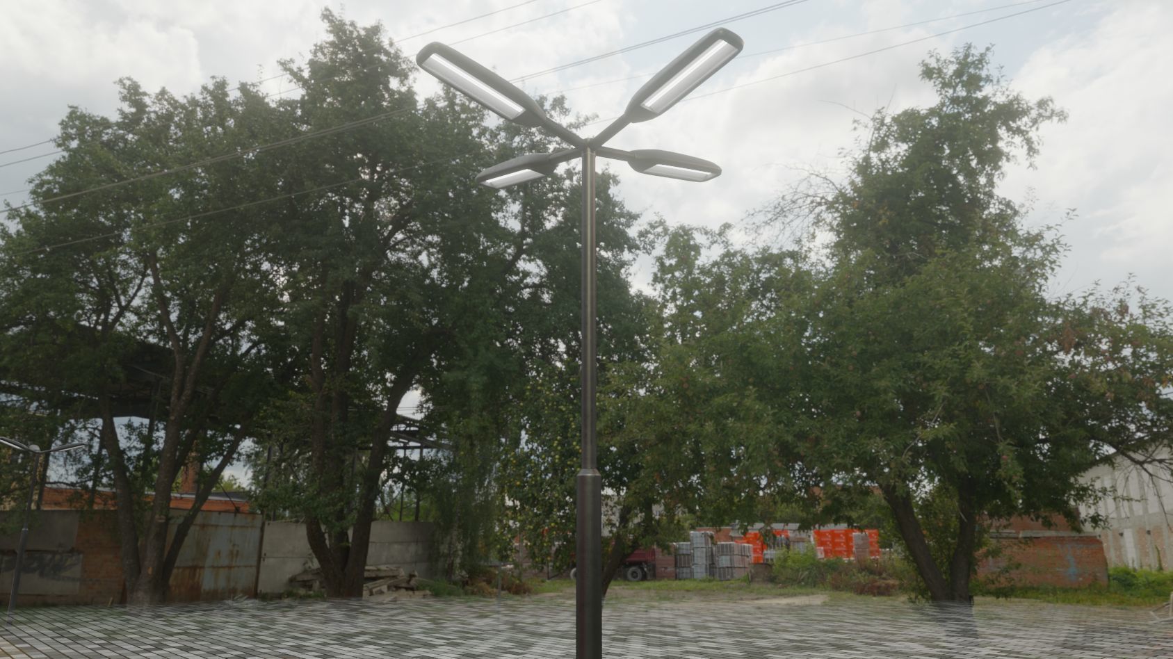 Street Light 11 version 4  3m with pole 3 Low-poly 3D model_56