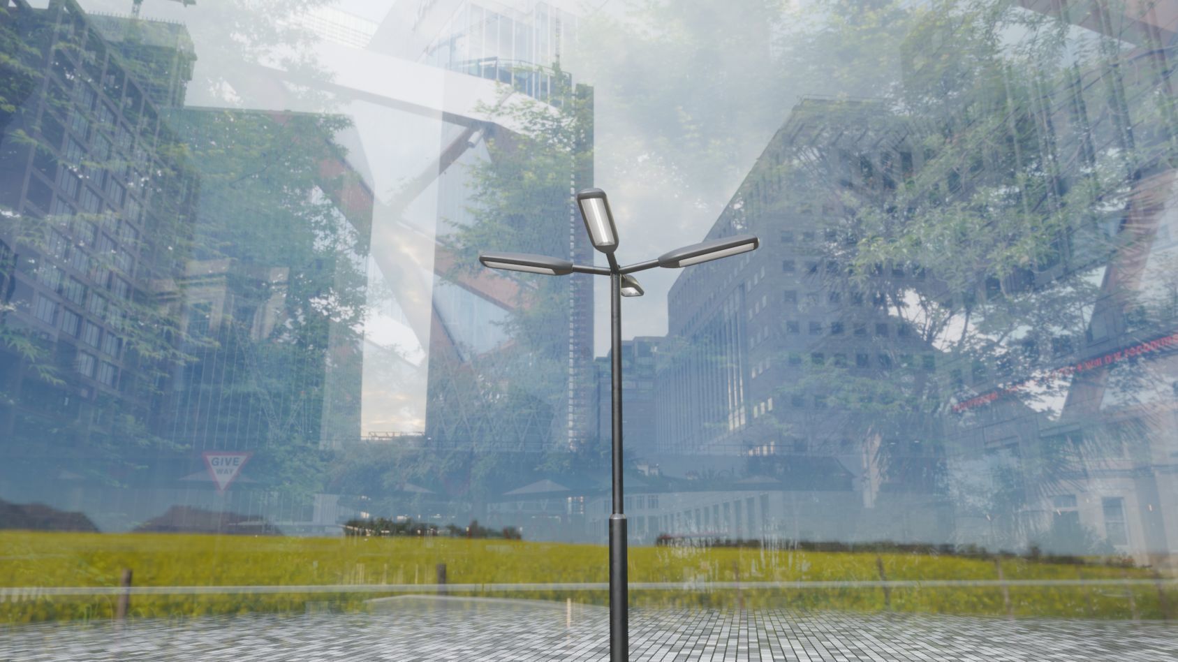 Street Light 11 version 4  3m with pole 3 Low-poly 3D model_43