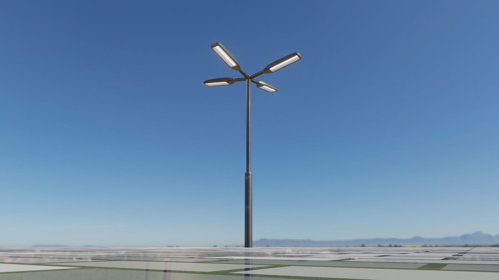 Street Light 11 version 4  3m with pole 3 Low-poly 3D model_6