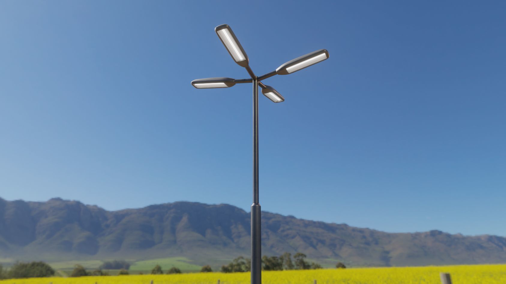 Street Light 11 version 4  3m with pole 3 Low-poly 3D model_21