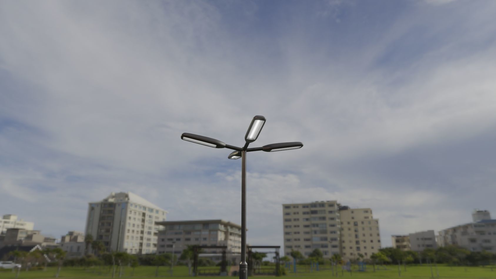 Street Light 11 version 4  3m with pole 3 Low-poly 3D model_34