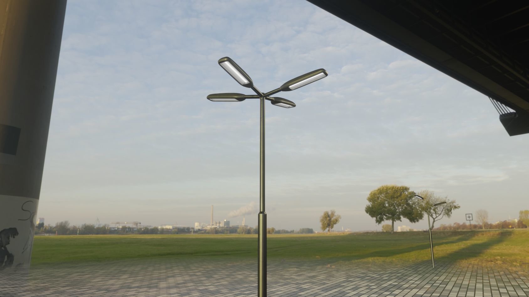 Street Light 11 version 4  3m with pole 3 Low-poly 3D model_13