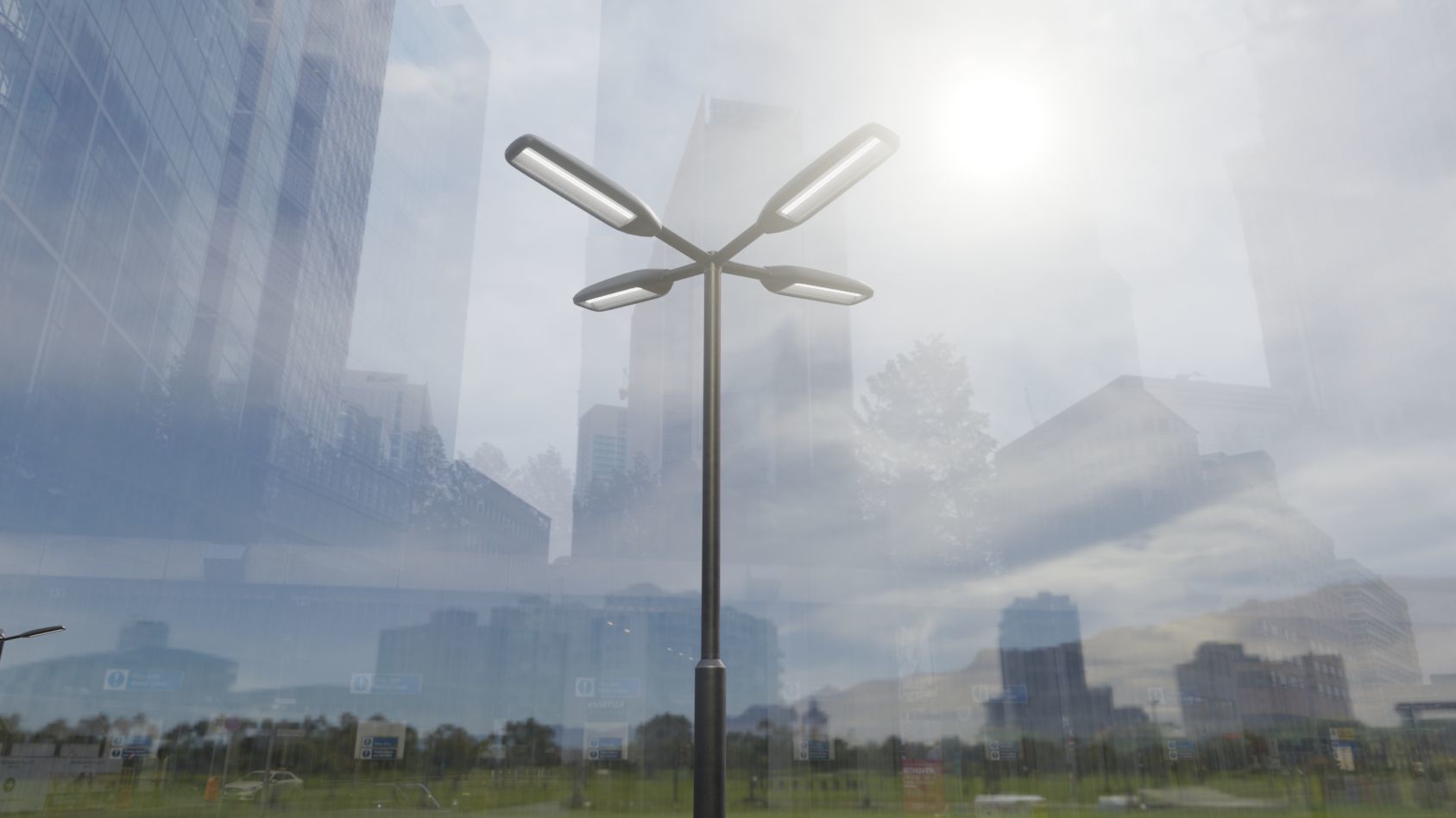 Street Light 11 version 4  3m with pole 3 Low-poly 3D model_89